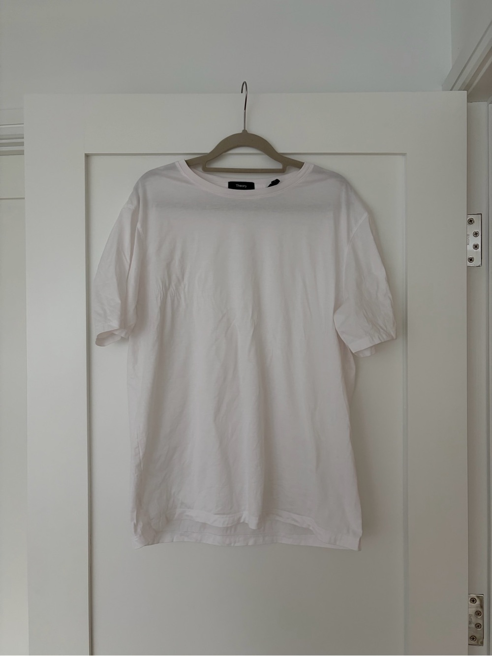 Theory Light Pink Short Sleeve Crew Tee
